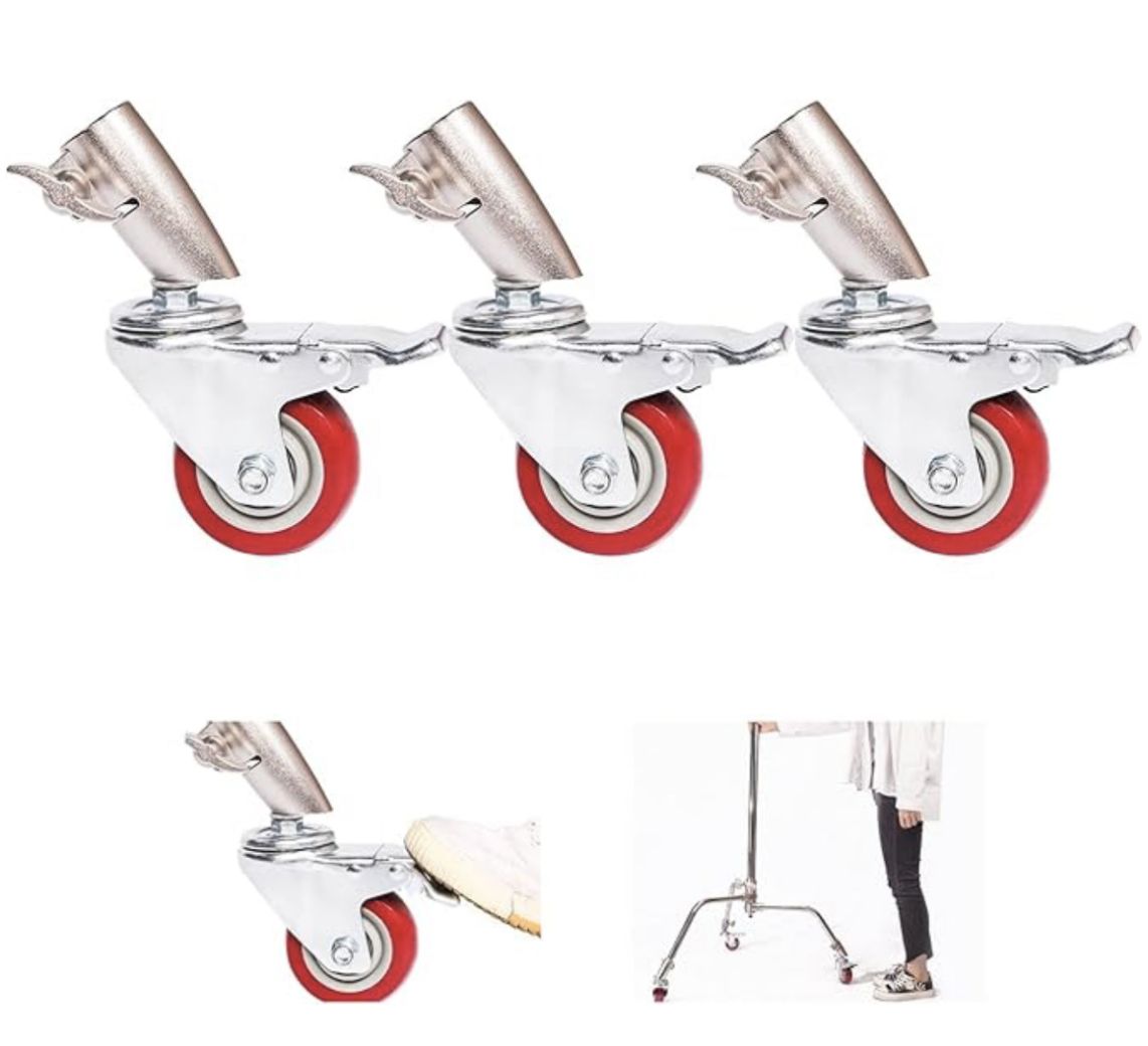 Très bons pieds éclairage photo sur roulettes.